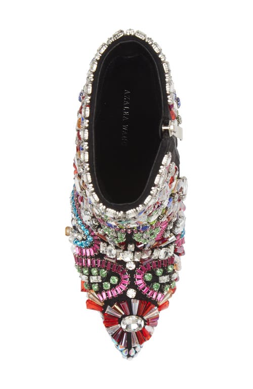 Azalea Wang Holly Embellished Pointed Toe Bootie In Silver