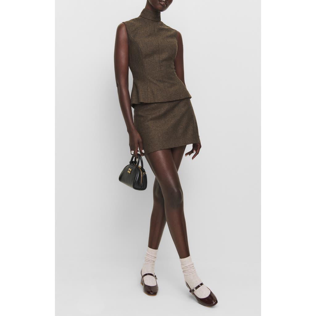 REFORMATION REFORMATION X KACEY MUSGRAVES BUXTON LOW RISE WOOL BLEND MINISKIRT