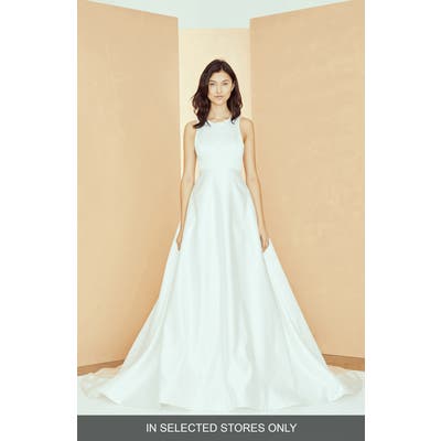 Nouvelle Amsale Maggie Satin Ballgown Wedding Dress, Size - White