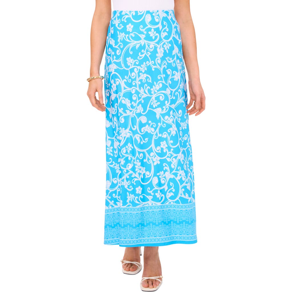 Vince Camuto Floral Print Maxi Skirt In Poolside