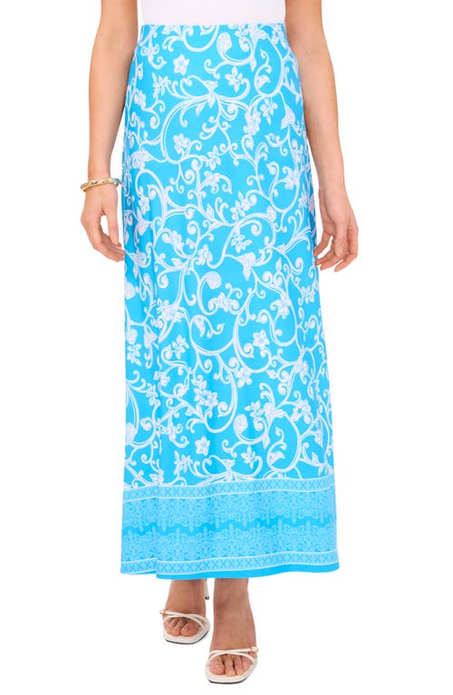 Vince Camuto Floral Print Maxi Skirt In Poolside