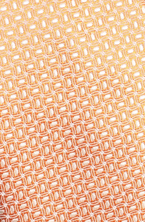 Shop Canali Geometric Silk Tie In Orange