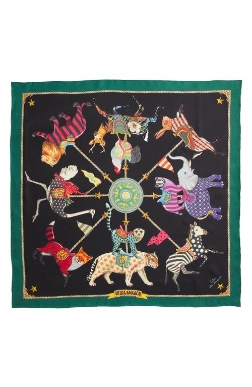 Echo The Menagerie Silk Square Scarf In Black