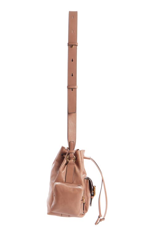 Shop Chloé Camera Leather Bucket Bag In Woodrose