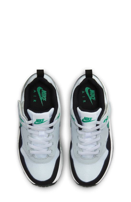 Shop Nike Kids' Air Max 1 Easyon Sneaker In White/ Green/ Platinum/ Black