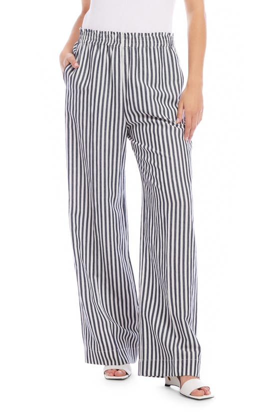 Shop Fifteen Twenty Stripe Wide Leg Pants In Blue Stripe