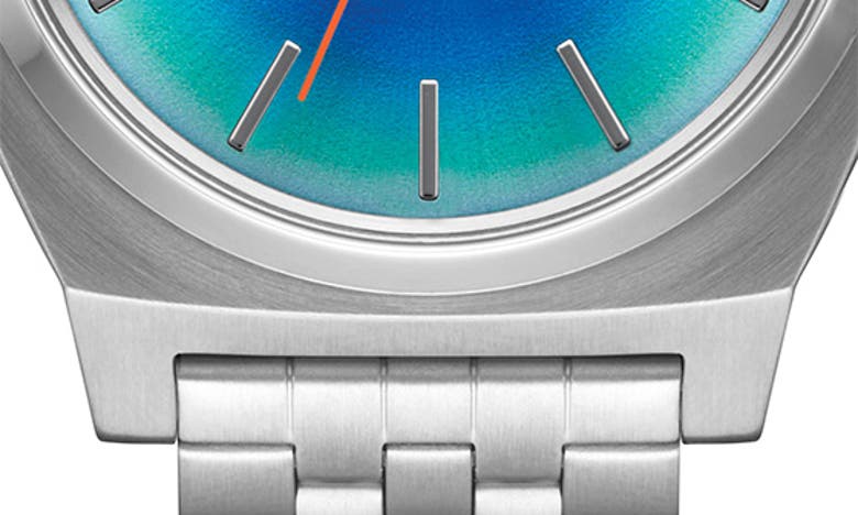 Shop Nixon Time Teller Solar Bracelet Watch, 40mm In Silver / Rainbow