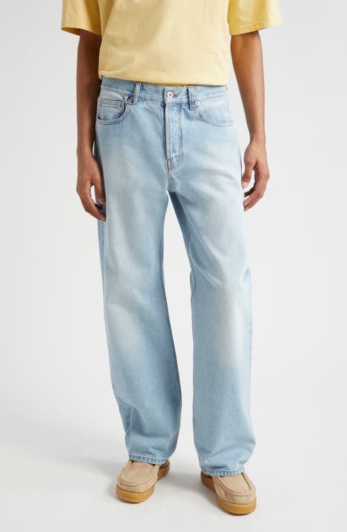 Jacquemus Le De Nimes Droit Straight Leg Jeans Light Blue/Tabac at Nordstrom,