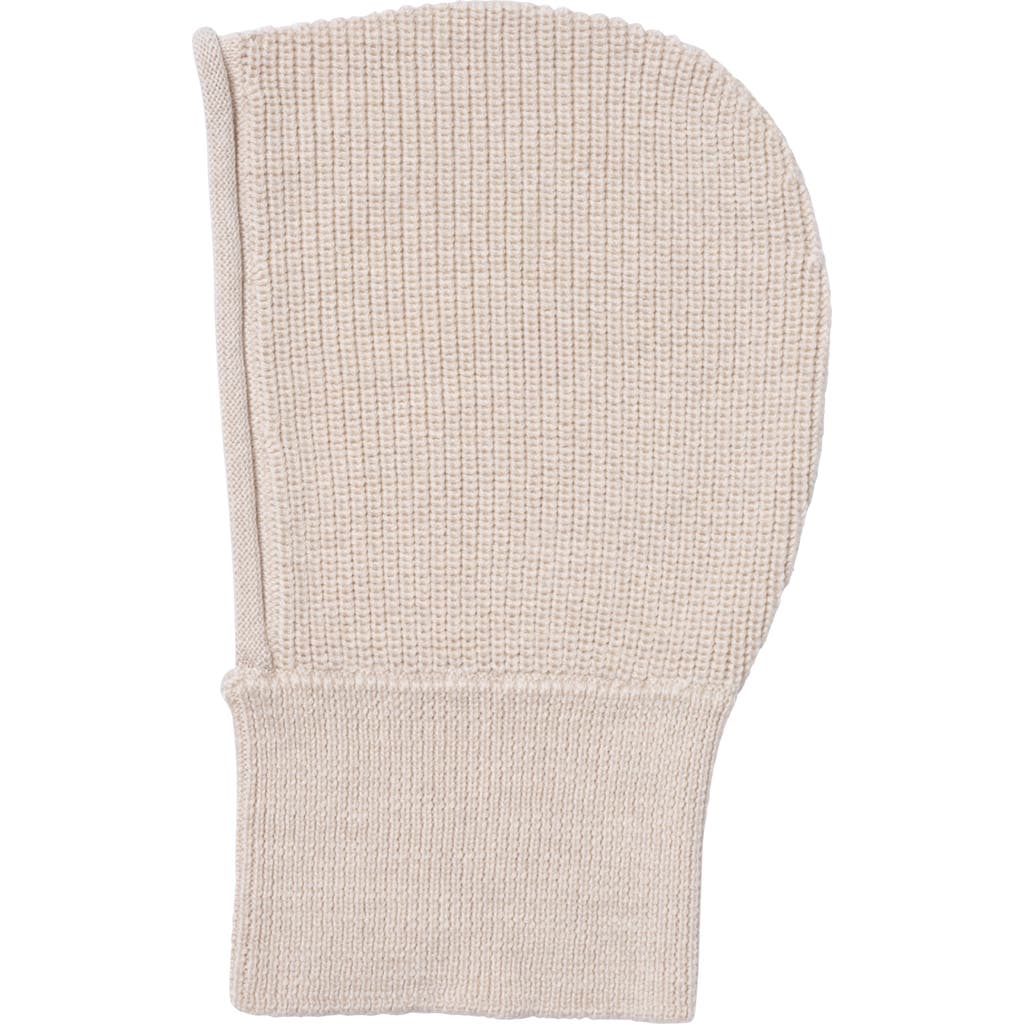 Hyer Goods Upcycled Merino Wool Ribbed Balaclava In Cream