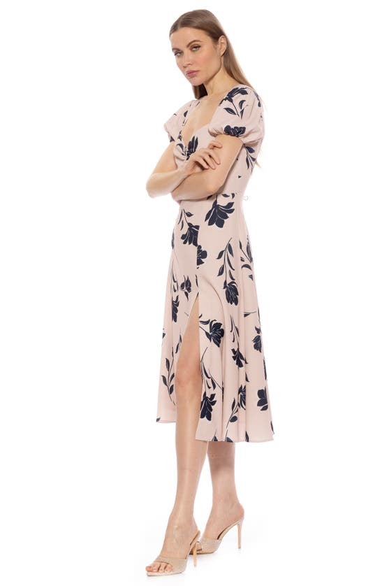 Shop Alexia Admor Gracie Sweetheart Slit Dress In Beige/floral