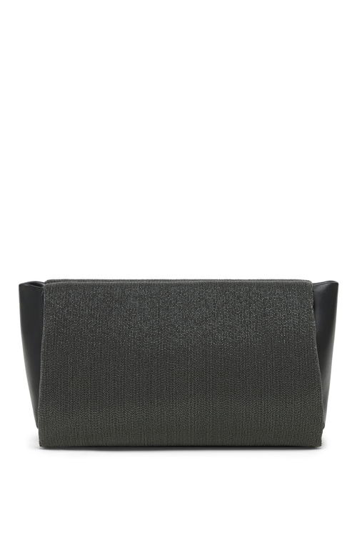 Shop Brunello Cucinelli Calfskin Precious Clutch In Black