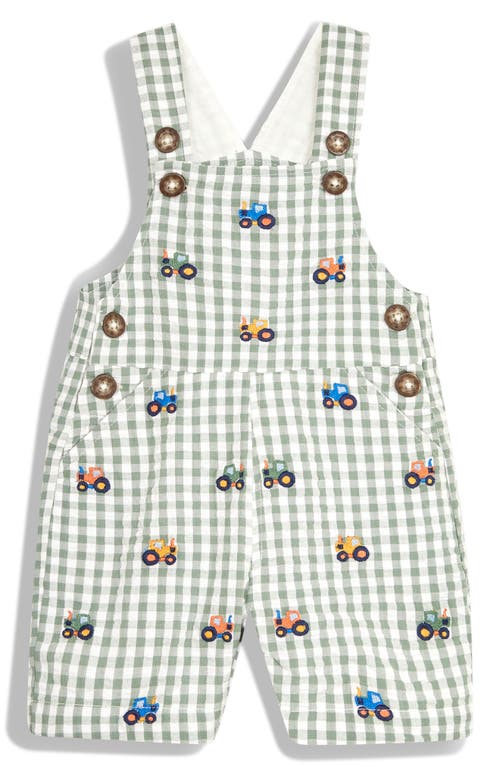 Shop Jojo Maman Bébé Jojo Maman Bebe Tractor Embroidered Shortalls In Khaki