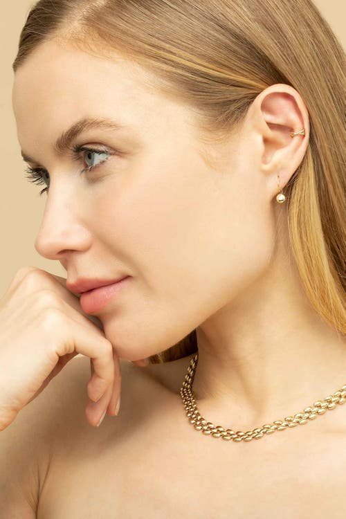 Oradina 14k Gold Buttoned Up Drop Earrings In Yellow Gold