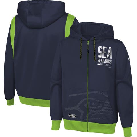 5th & Ocean by New Era Women's Milwaukee Brewers Navy Heather Hooded Full Zip Long Sleeve Jacket