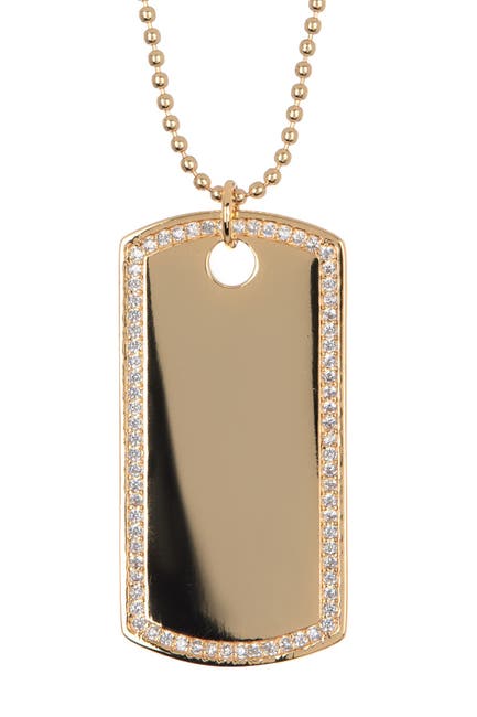 Argento Vivo 18k Gold Plated Sterling Silver Pave Dog Tag Pendant Necklace Nordstrom Rack - Rectangular Dog Tag Pendant Necklace Argento Vivo 18k Gold Plated Sterling Silver Pave Dog Tag Pendant Necklace Nordstrom Rack - Rectangular Dog Tag Pendant Necklace