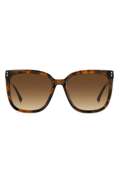 Isabel Marant In Love 57mm Gradient Square Sunglasses in Havana/Brown Gradient at Nordstrom