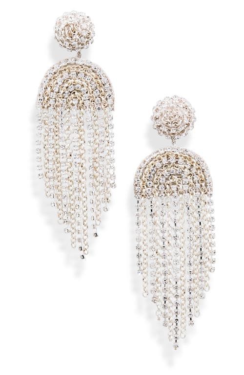 Lorelei Beaded Chandelier Earrings in Silver