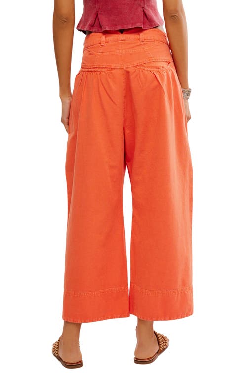 Shop Free People Sweet Talk Wide Leg Chinos In Red Mango