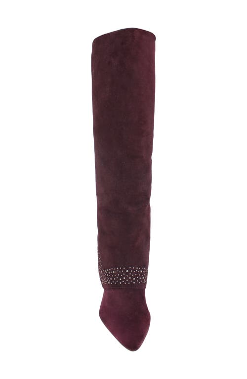 Zigi Knee High Boot In Wine Suede