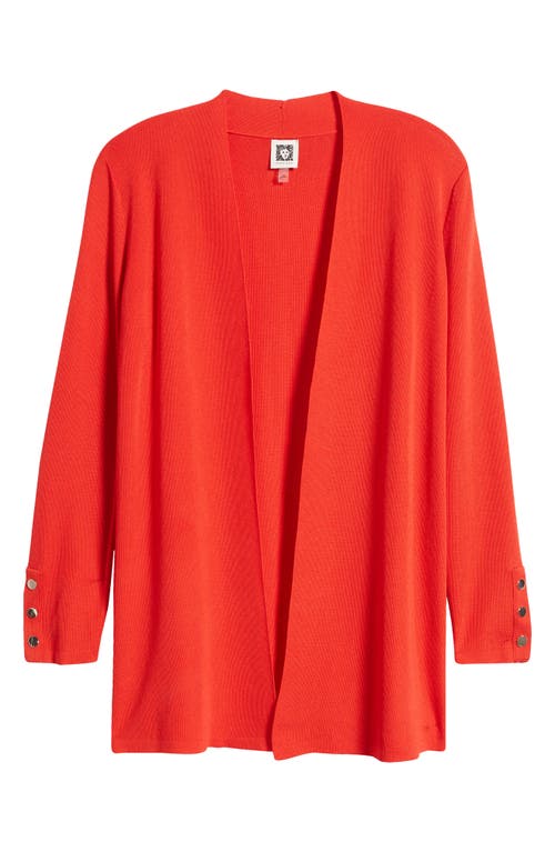 Shop Anne Klein Kissing Front Cardigan In Bright Crimson