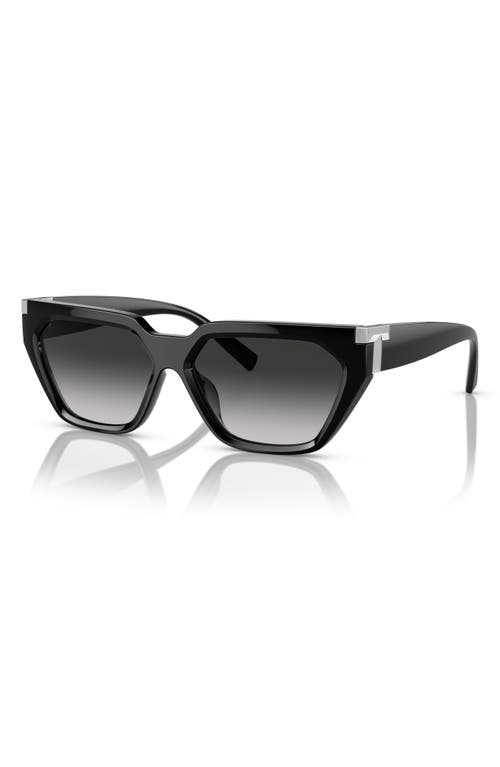 Tiffany & Co . 56mm Irregular Sunglasses In Black Grey