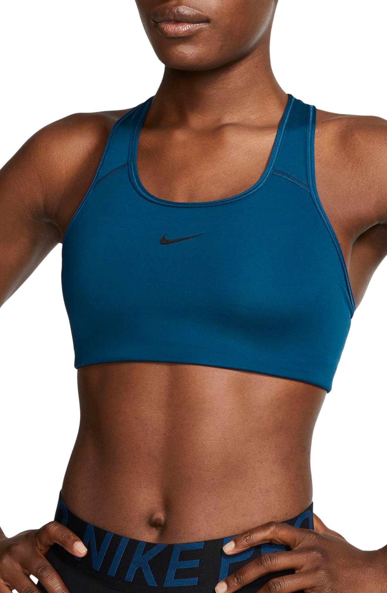 nike swoosh bra blue