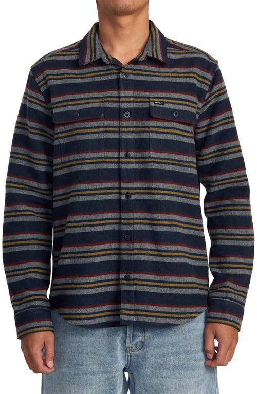 RVCA Blanket Stripe Button-Up Overshirt at Nordstrom,