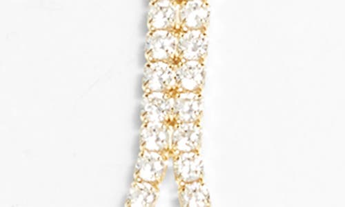 Shymi Cubic Zirconia Tennis Hand Chain In Gold/white Stones