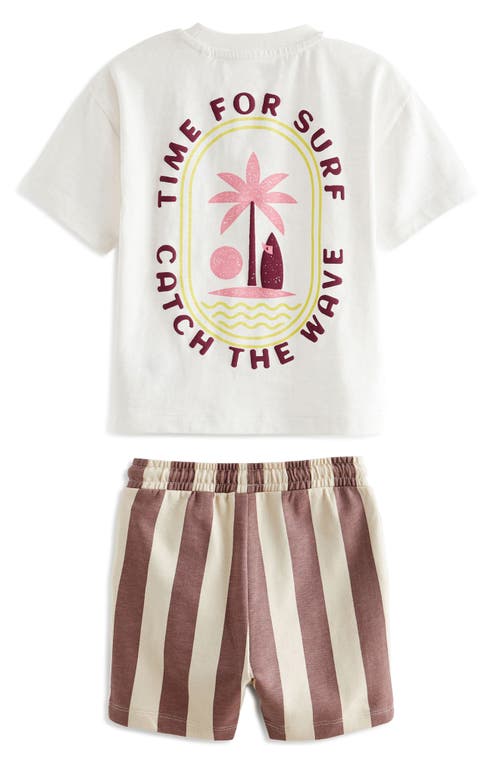 Next Kids' Catching Waves Graphic T-shirt & Shorts Set In Purple