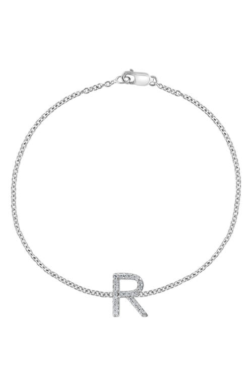 Effy Sterling Silver Diamond Initial Bracelet In Silver/r