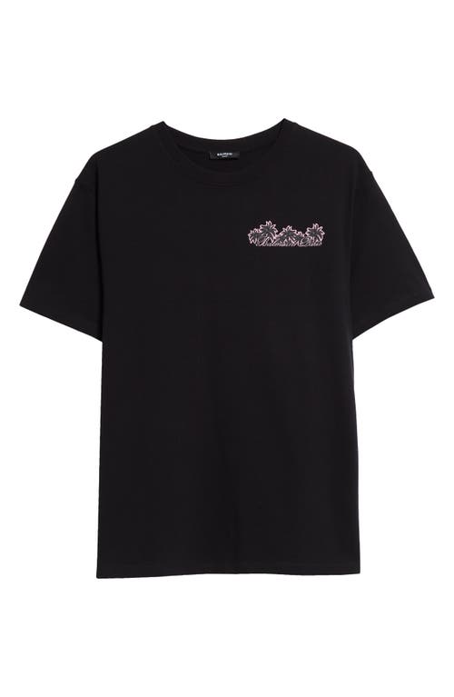 Balmain Club Organic Cotton Graphic T-shirt In Black/multi
