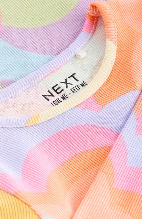 Shop Next Kids' Rainbow Stretch Cotton Rib Top In Pink