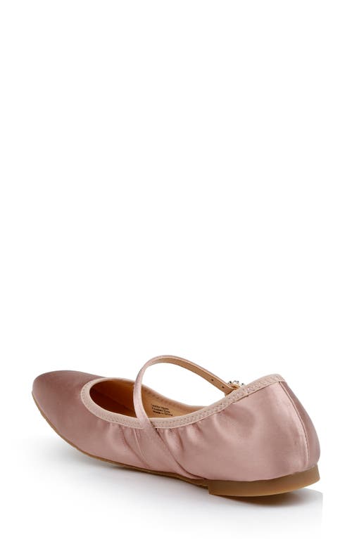 Shop Jewel Badgley Mischka Kaya Mary Jane Flat In Blush Satin