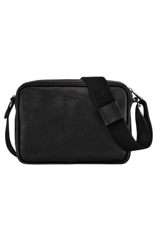 Shop Longchamp Le Foulonné Leather Camera Bag In Black