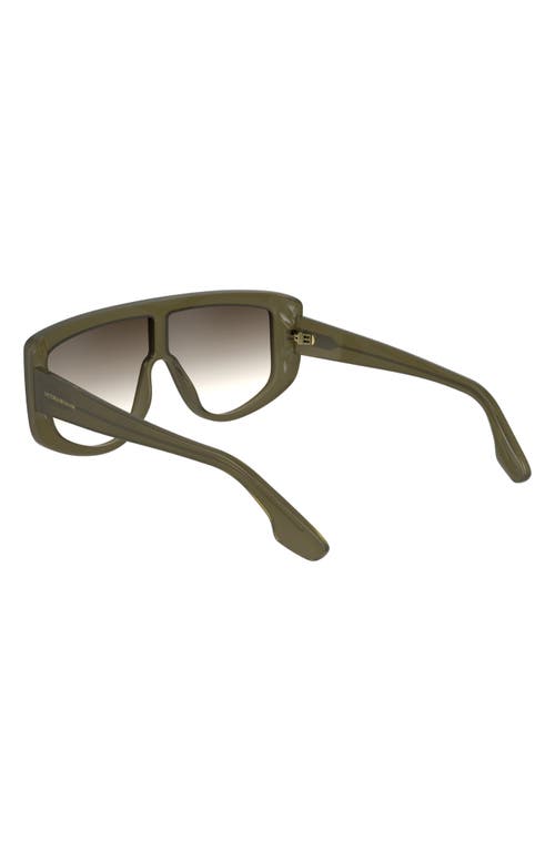 Shop Victoria Beckham Denim 61mm Tea Cup Shield Sunglasses In Olive