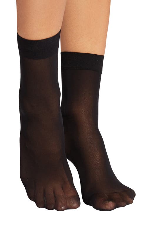 Wolford Sheer Ankle Socks in Black at Nordstrom, Size Small