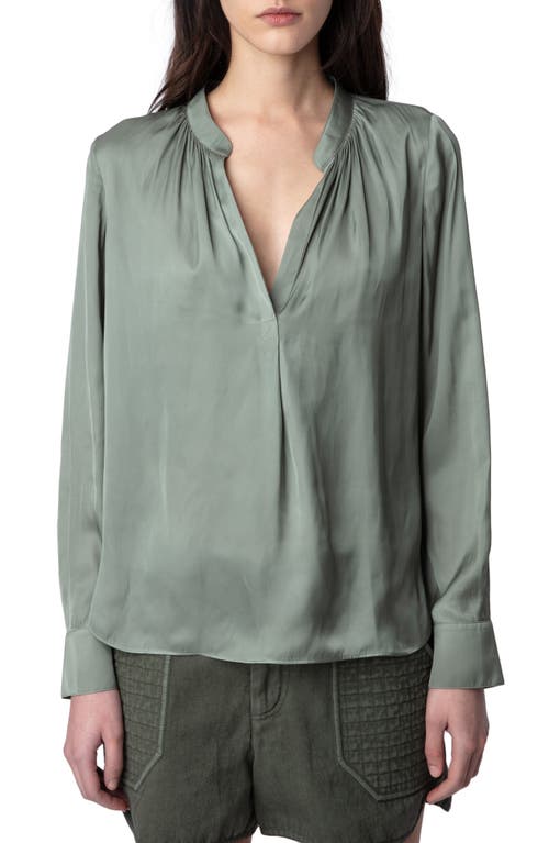 Zadig & Voltaire Tink Satin Blouse in Trellis at Nordstrom, Size Small