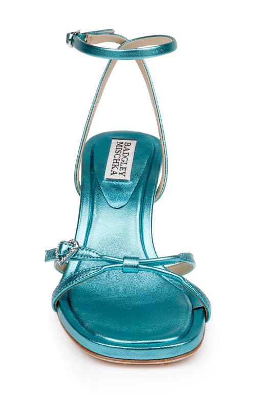 Shop Badgley Mischka Collection Brynna Ankle Strap Sandal In Seafoam Leather