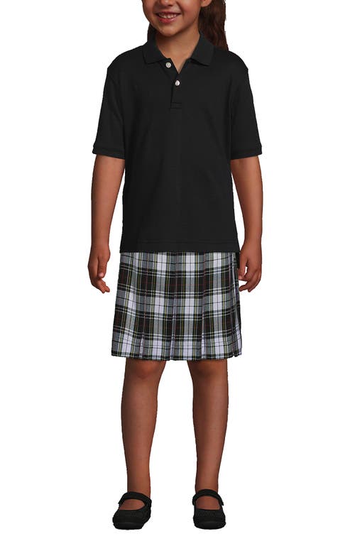 Lands' End School Uniform Kids Short Sleeve Interlock Polo Shirt In Black