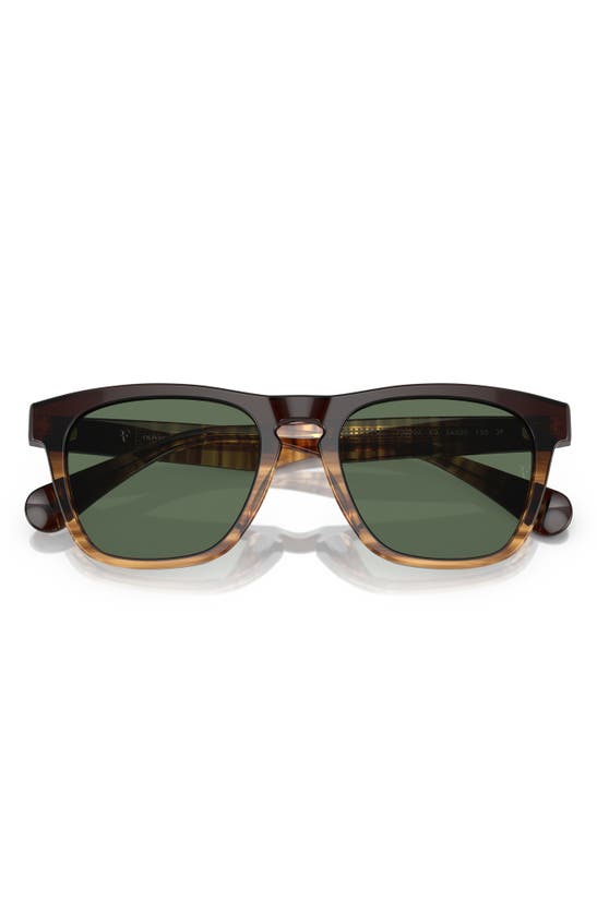 Oliver Peoples R-3 54mm Polarized Round Sunglasses In Brown