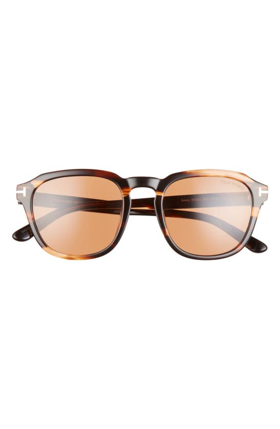 Tom Ford Avery 52mm Round Sunglasses In Havana/ Other / Brown