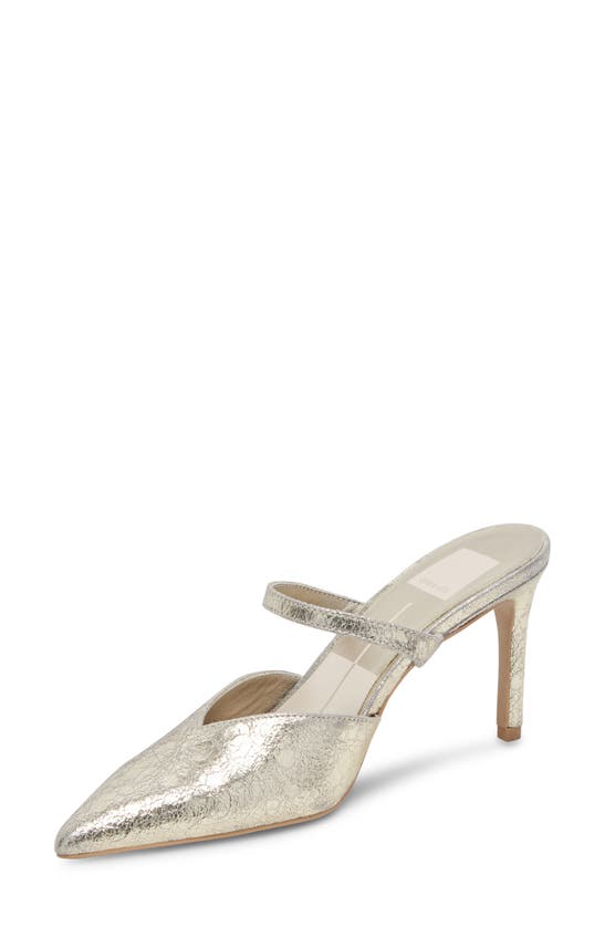 Shop Dolce Vita Kanika Pointed Toe Pump In Platinum Distressed Leather