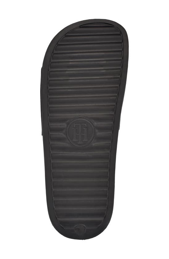Shop Tommy Hilfiger Logo Slide Sandal In Black