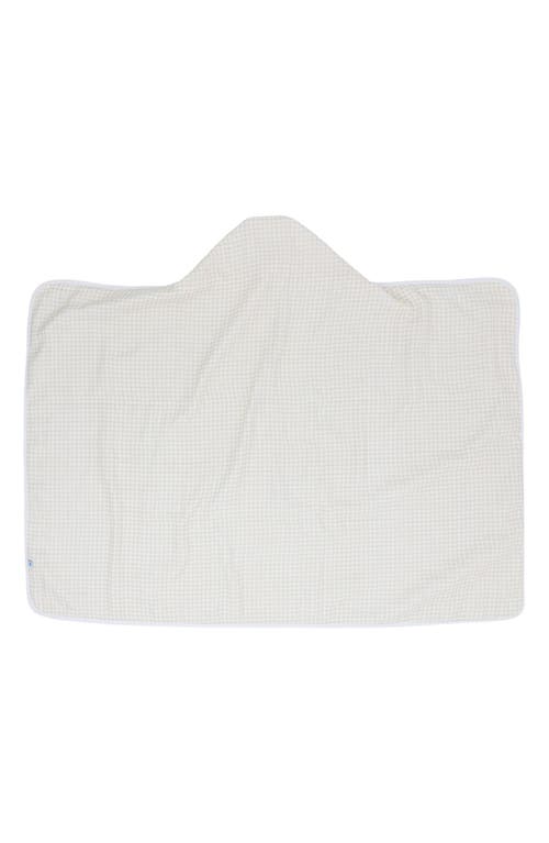 Little Unicorn Cotton Muslin & Terry Hooded Towel In Tan Gingham