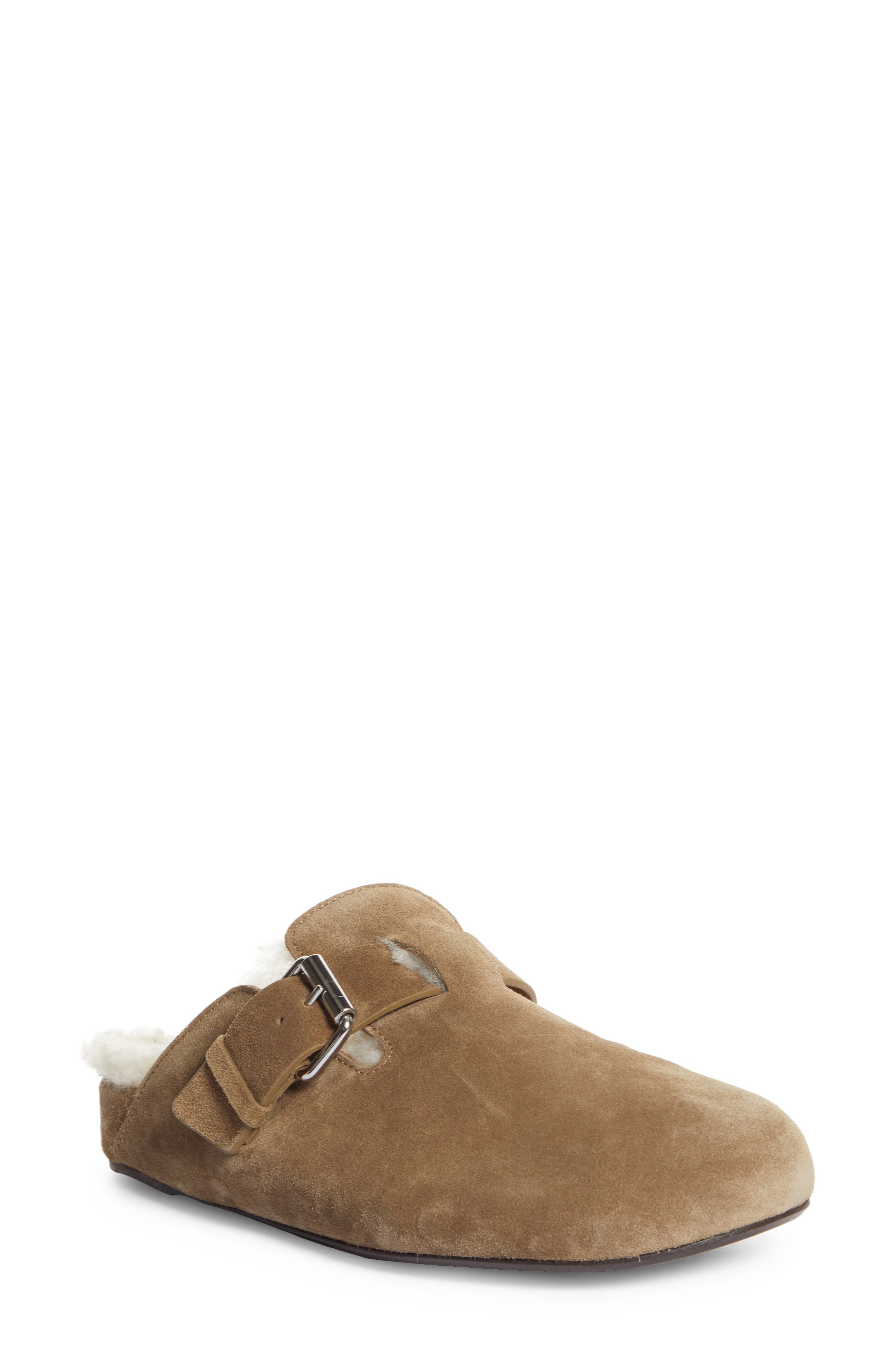 Isabel Marant Mirvin Genuine Shearling Lined Clog in Taupe