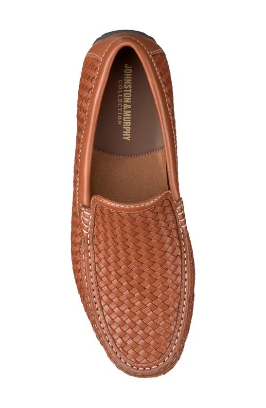 Johnston & Murphy Men's Baldwin Woven Leather Driving Loafers In Tan Sheepskin