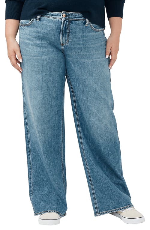 Shop Silver Jeans Co. Suki Curvy Mid Rise Wide Leg Jeans In Indigo