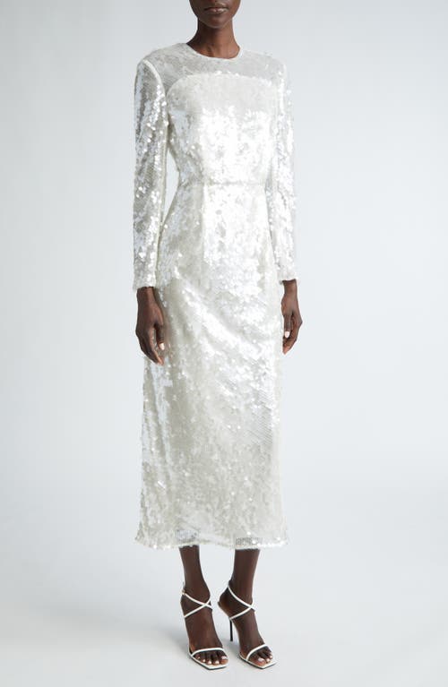 Emilia Wickstead Amiria Long Sleeve Sequin Cocktail Dress Clear at Nordstrom, Us