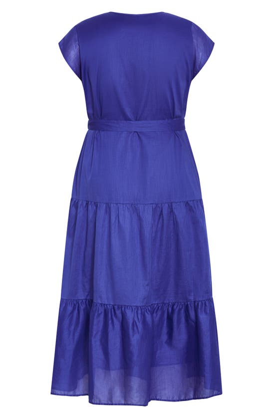 City Chic Kasbah Tiered Cotton Maxi Dress In Royal