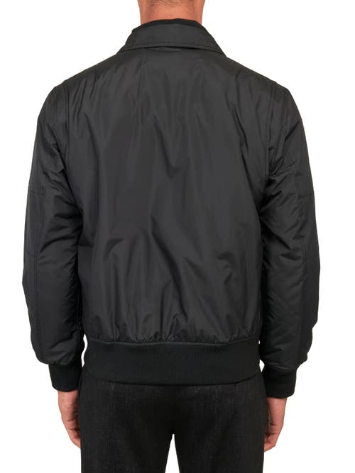 Brooklyn Brigade Solid Reversible Bomber Jacket In Black